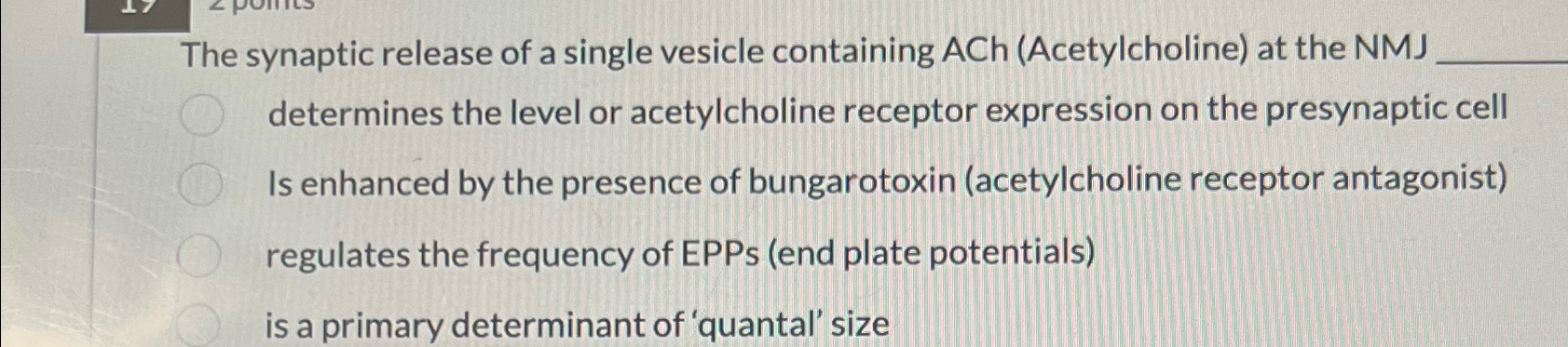 Solved The synaptic release of a single vesicle containing | Chegg.com