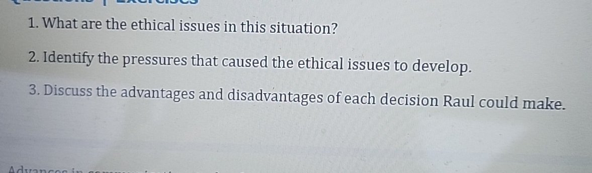 Solved What are the ethical issues in this | Chegg.com