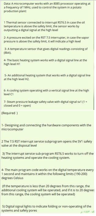 Solved Data: A microcomputer works with an 8085 processor | Chegg.com