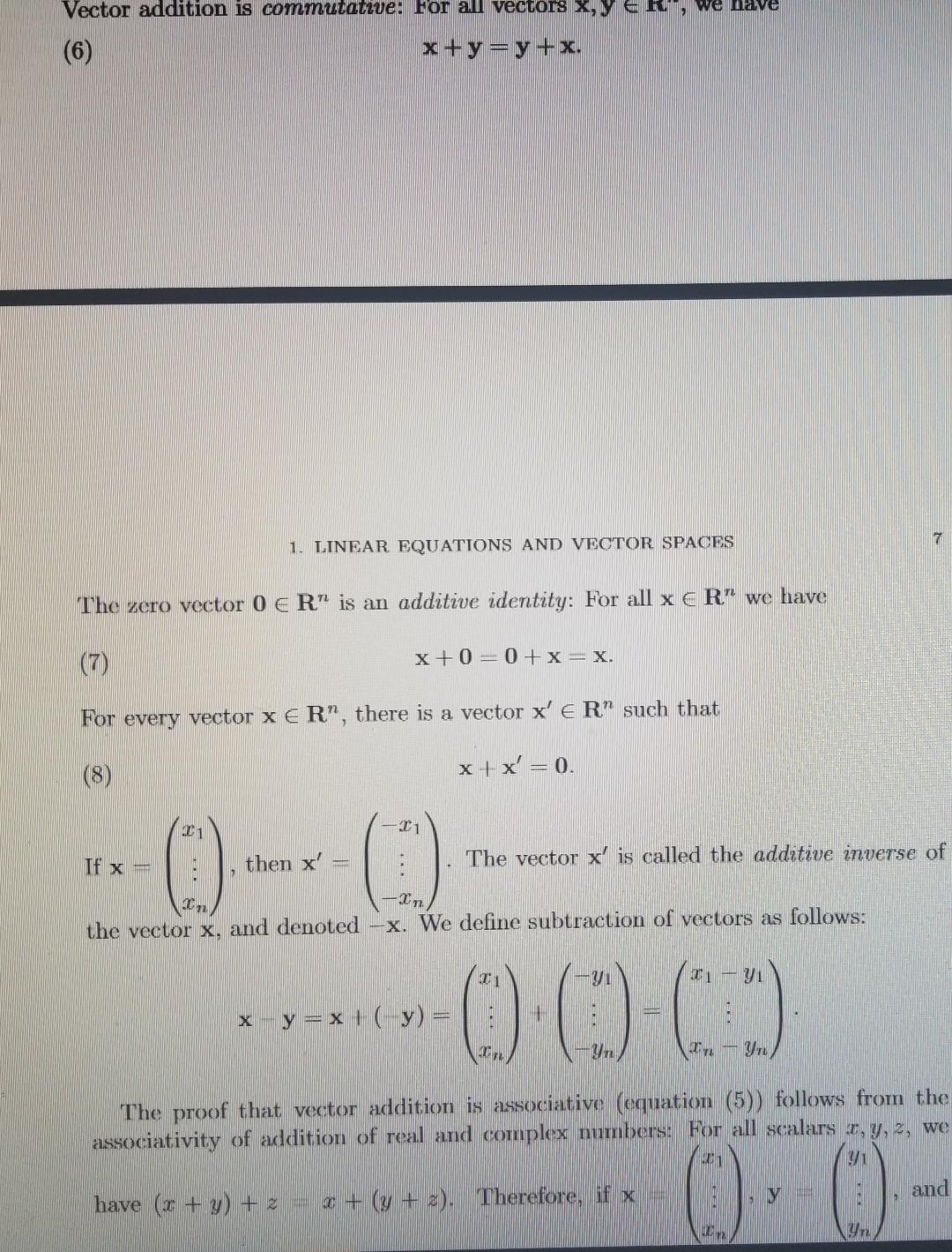 arithmetic operation on vector in r - adding vectors... Solved (4) Prove that vector addition in R" satisfies | Chegg.com