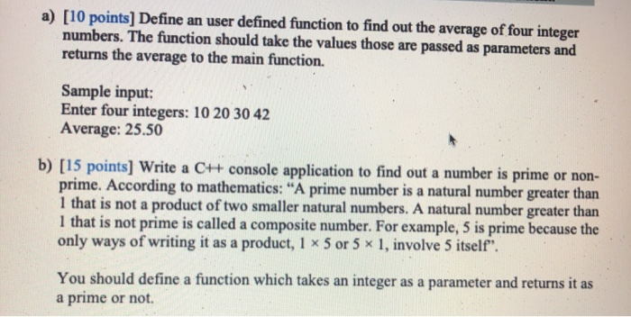Solved a) [10 points] Define an user defined function to | Chegg.com