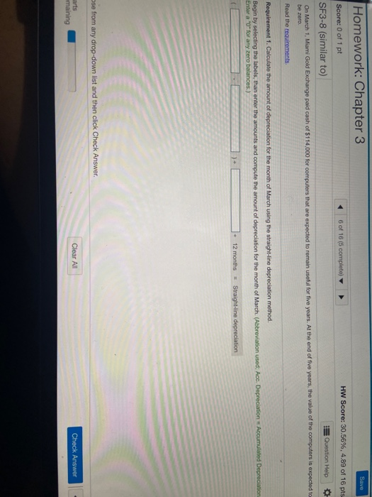 Solved Homework: Chapter 3 Save Score: 0 of 1 pt 6 of 16 (5 | Chegg.com
