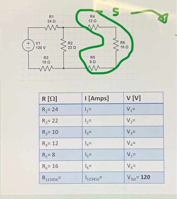 \begin{tabular}{|l|l|l|} \hline \( \mathrm{R}[\Omega] \) & \( \mathrm{I}[ \) Amps] & \( \mathrm{V}[\mathrm{V}] \) \\ \hline \