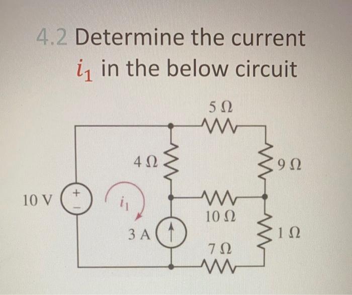 Solved 4.2 Determine The Current I In The Below Circuit 5 Ω | Chegg.com