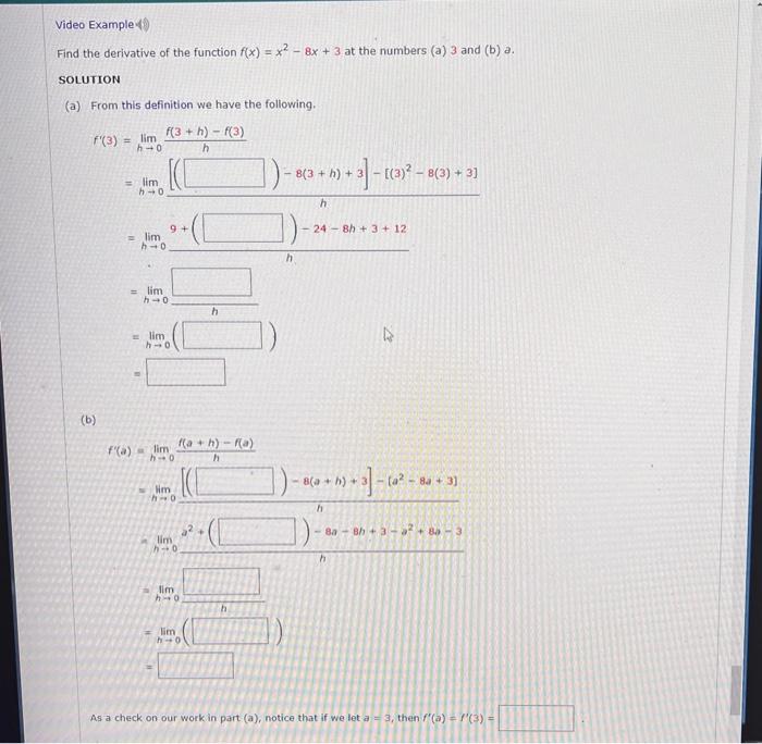 Solved Find The Derivative Of The Function Fxx2−8x3 At 7199