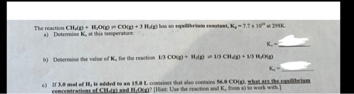 Solved for b and c, use the reaction from part a to solve | Chegg.com