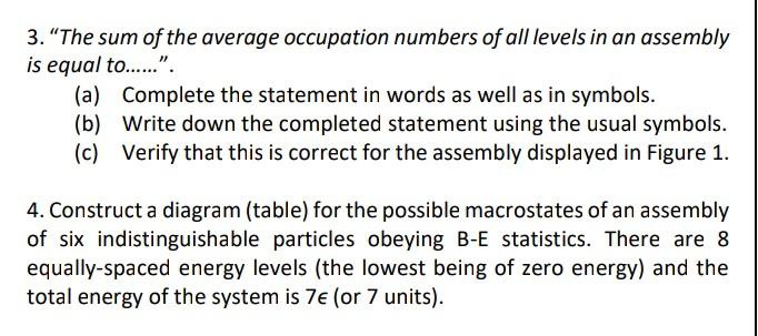 Solved 3. "The sum of the average occupation numbers of all | Chegg.com