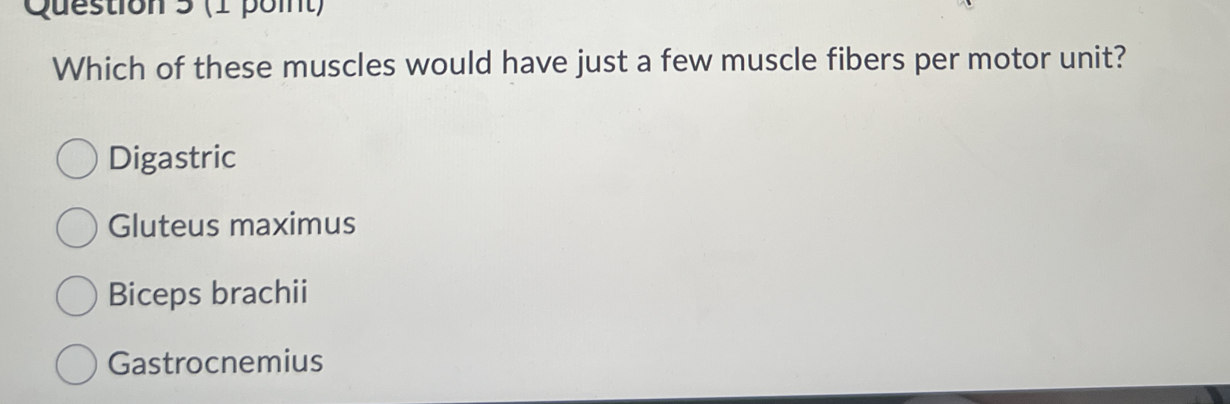 Solved Which of these muscles would have just a few muscle | Chegg.com
