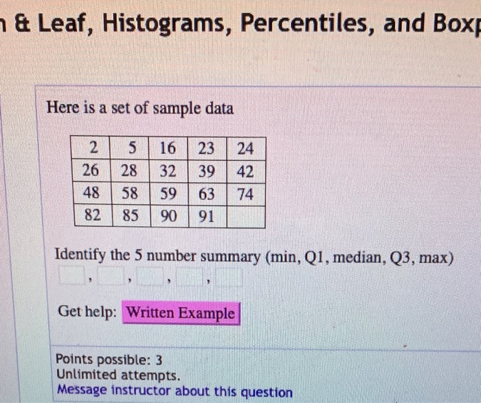 Show Find The 25th 50th And 75th Percentile From Chegg Com