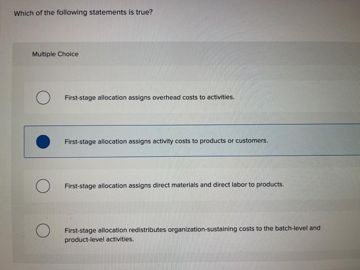 Solved Which of the following statements is true? Multiple | Chegg.com
