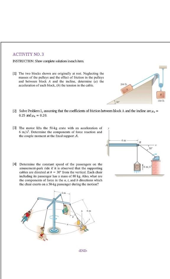 Solved ACTIVITY NO.3 INSTRUCTION: Show complete solutions | Chegg.com