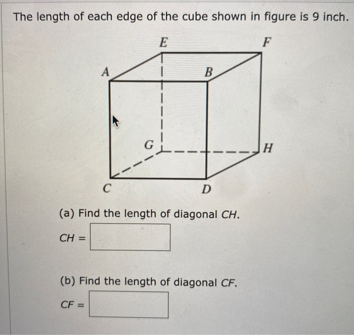 Solved The length of each edge of the cube shown in figure | Chegg.com