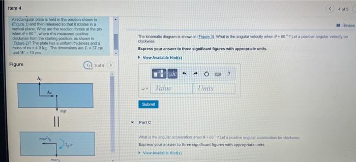 Solved A rectangular plate is held in the position shown in | Chegg.com