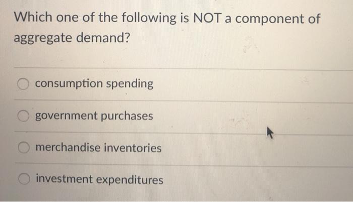 Solved Which one of the following is NOT a component of | Chegg.com