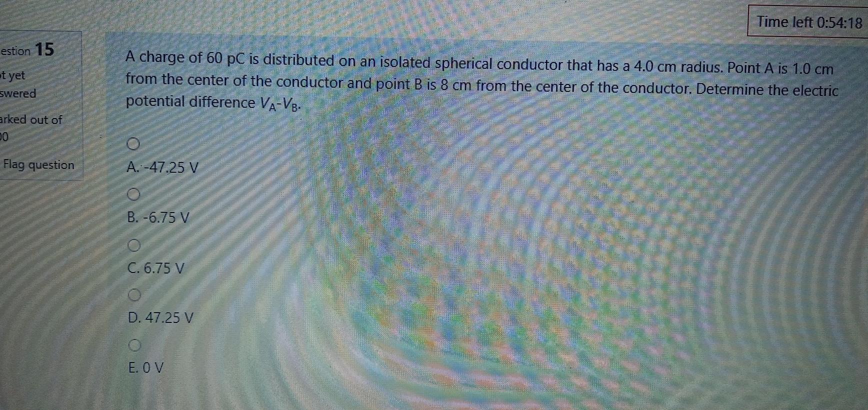 Solved Time left 0:54:18 estion 15 tyet A charge of 60 PC is | Chegg.com