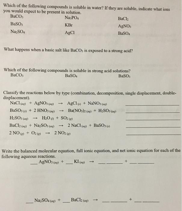 Solved Which of the following compounds is soluble in water? | Chegg.com