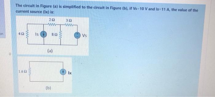 Solved The circuit in Figure (a) is simplified to the | Chegg.com