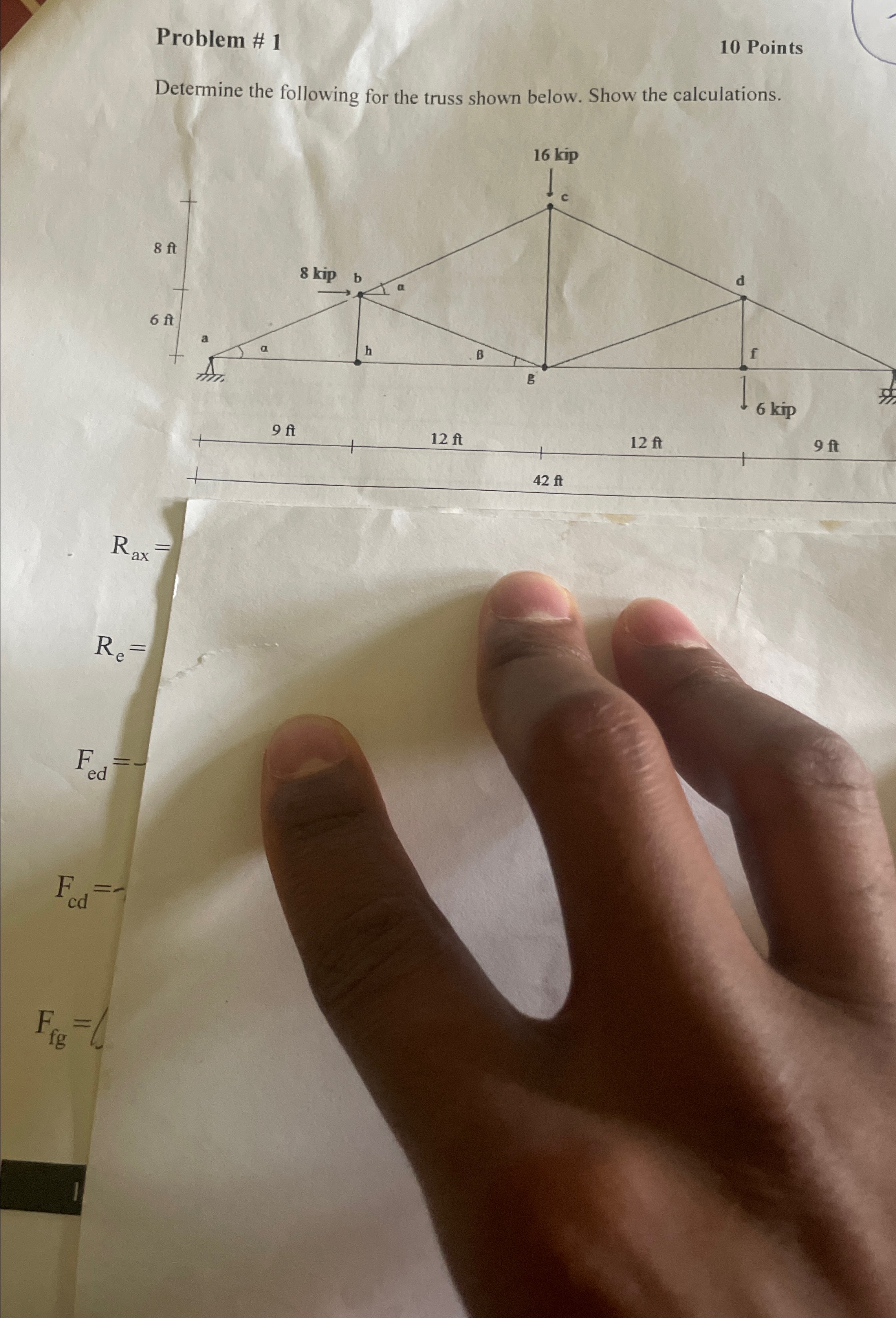 Solved Problem # 110 ﻿PointsDetermine the following for the | Chegg.com
