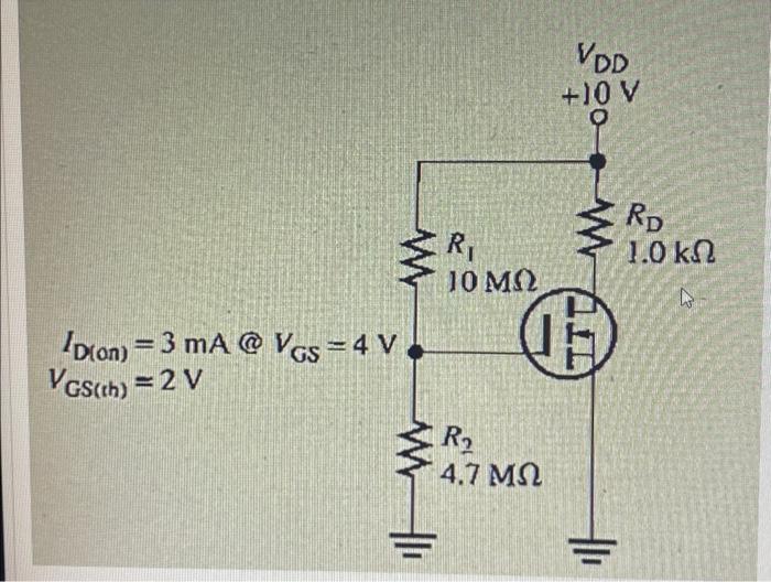 Solved ID(on)=3 mA@VGS=4 V | Chegg.com
