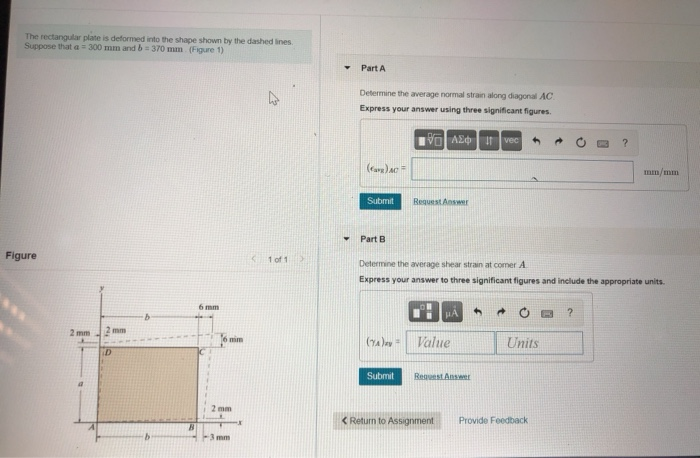 Solved determine the avg normal strain along AC determine | Chegg.com