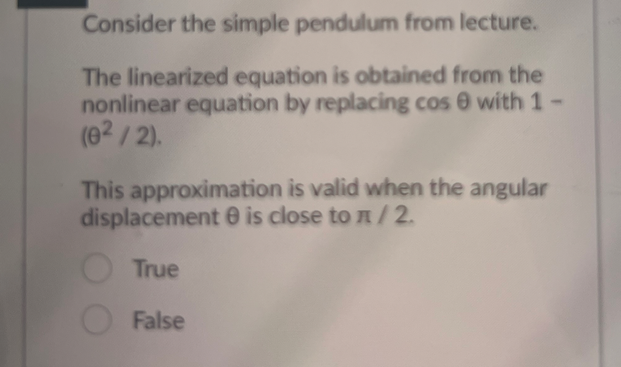 Solved Consider the simple pendulum from lecture.The