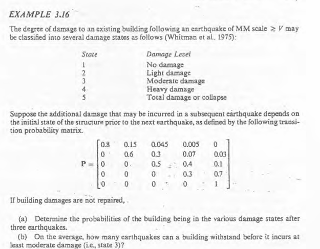 Gradual Damage Example Solved EXAMPLE 3.16The degree of damage to an existing | Chegg.com