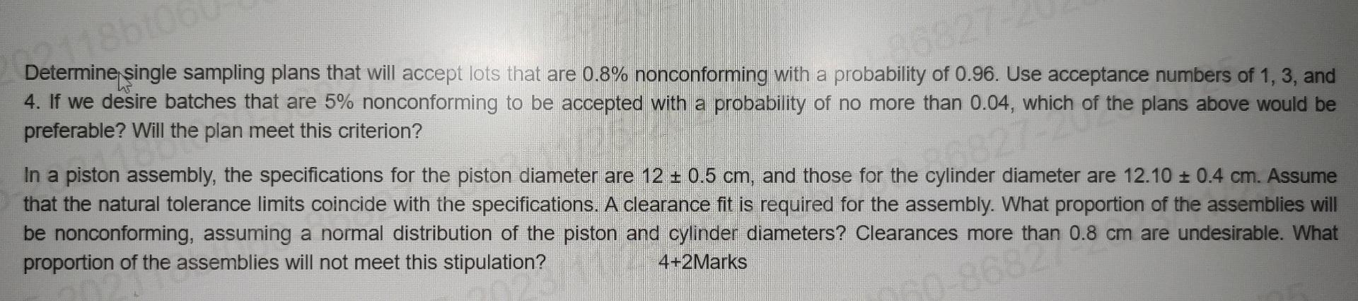 Solved Determine single sampling plans that will accept lots | Chegg.com