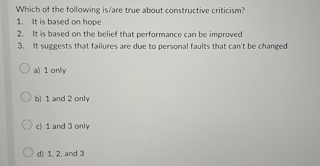 Solved Which of the following is/are true about constructive | Chegg.com
