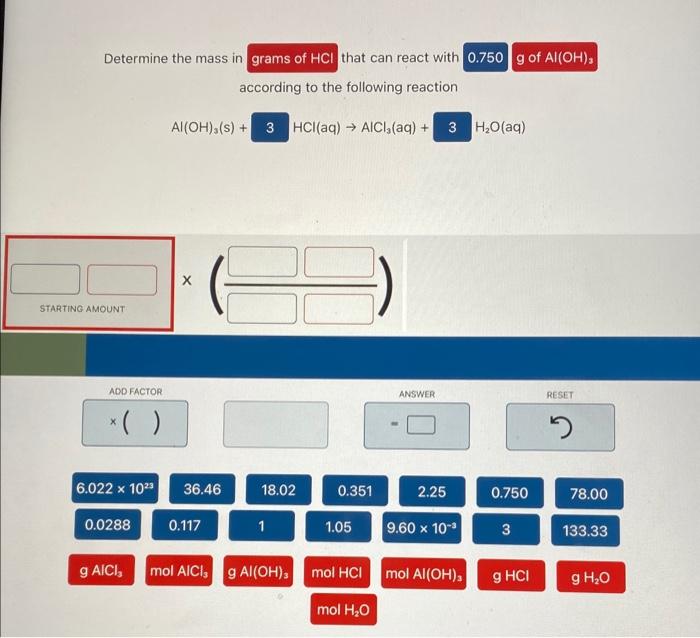 Solved Al(OH)3( s)+HCl(aq)→AlCl3(aq)+H2O(aq) | Chegg.com
