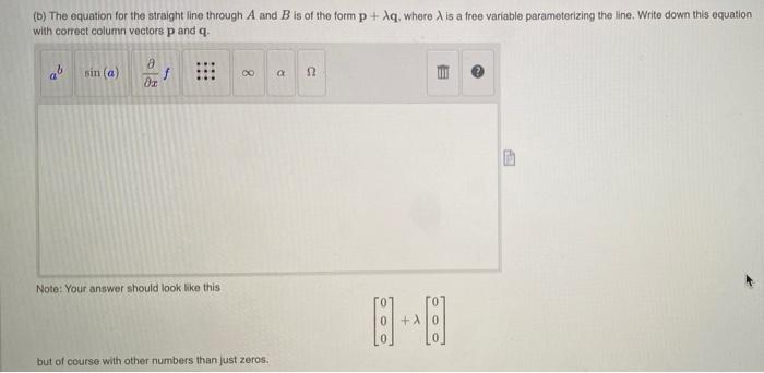 Solved (a) Write down the vector AB joining the points A and | Chegg.com