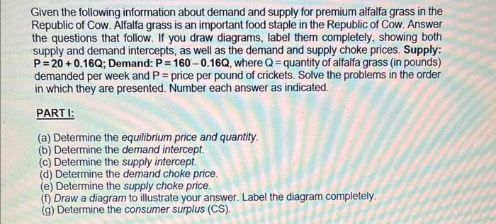 Solved Given the following information about demand and | Chegg.com