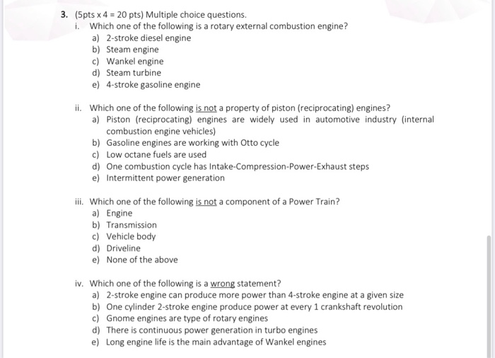 Petrol Engine MCQ, IC Engine MCQ Questions, Petrol Engine vs Diesel Engine