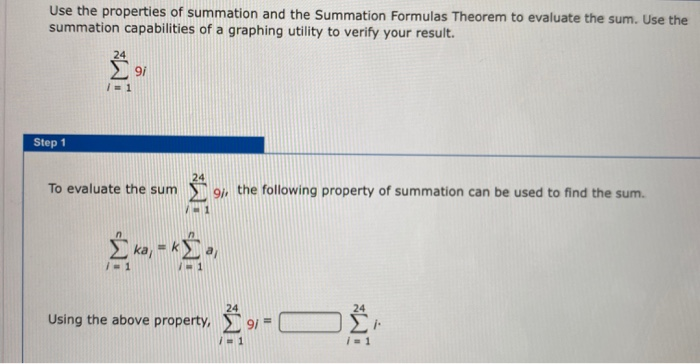 Solved Use the properties of summation and the Summation | Chegg.com