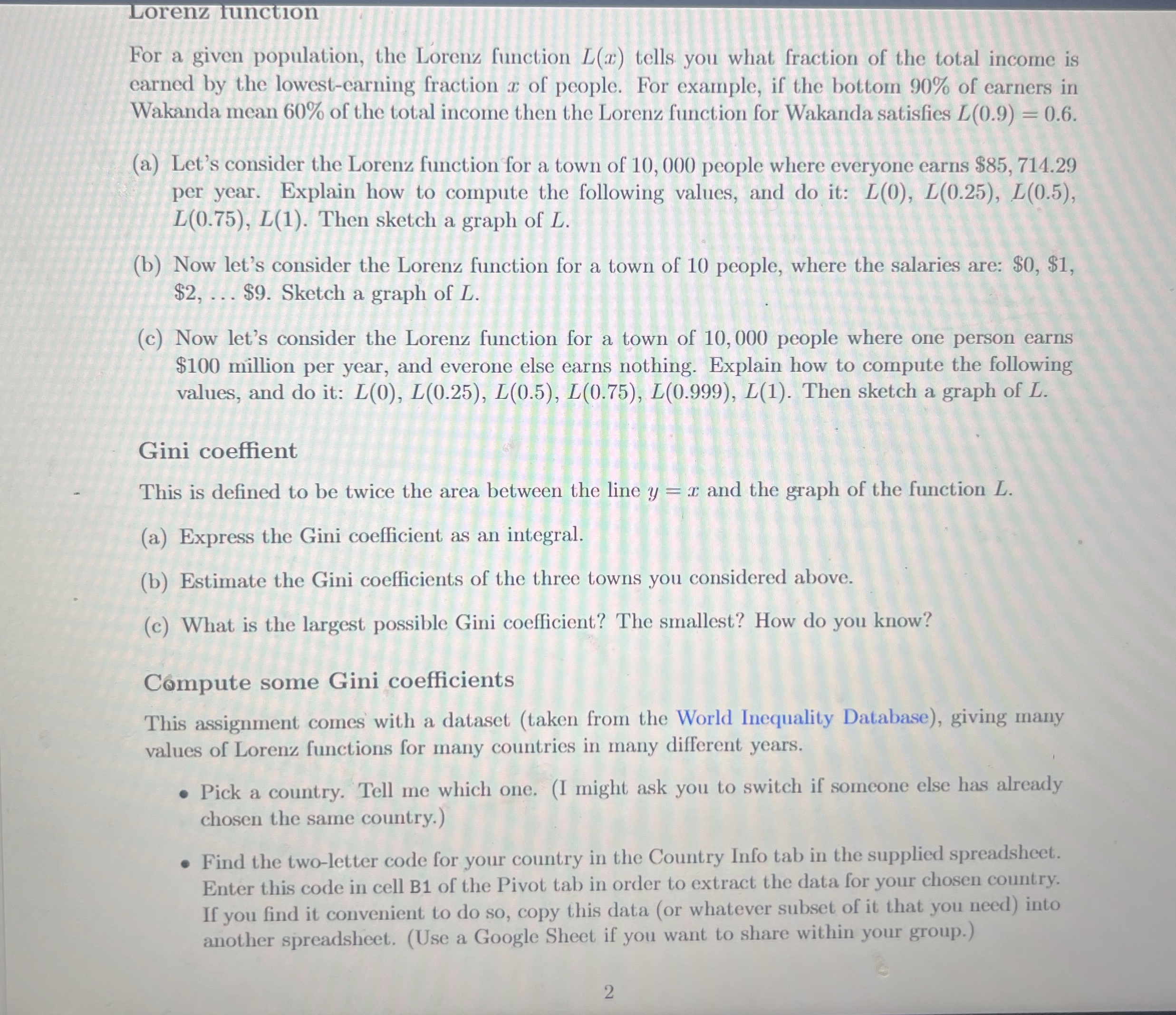 Solved Lorenz functionFor a given population, the Lorenz | Chegg.com
