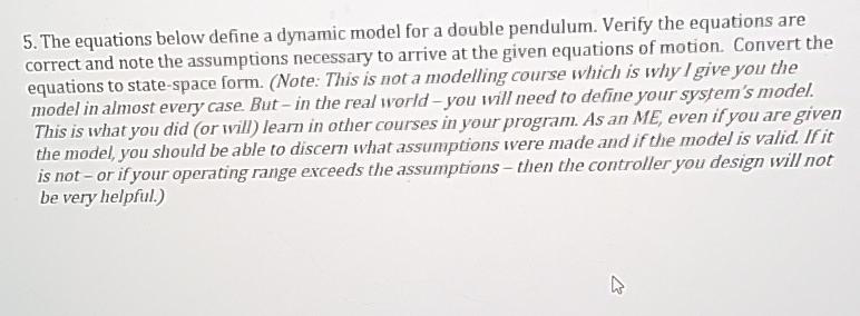 Solved The equations below define a dynamic model for a | Chegg.com