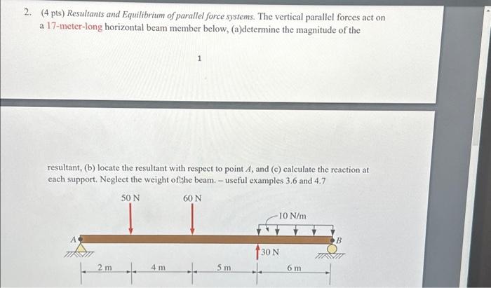 Solved Resultants and Equilibrium of parallel force systems. | Chegg.com