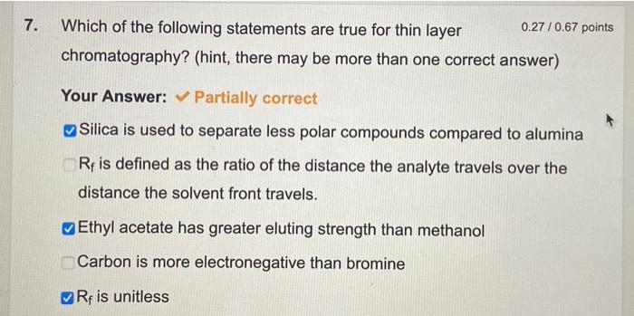 Solved 7. Which of the following statements are true for | Chegg.com