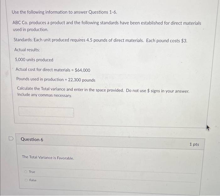 Solved Use the following information to answer Questions | Chegg.com