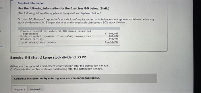 Solved Use the following information for the Exercises 8-9 | Chegg.com