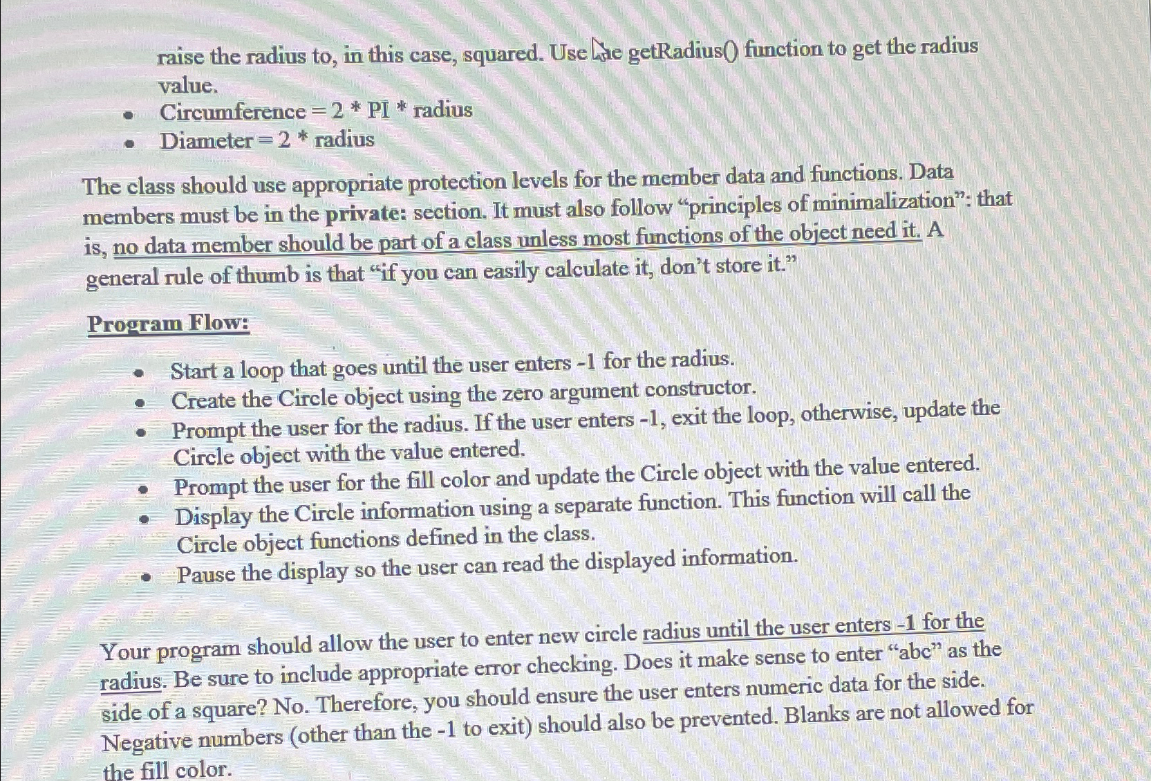 C ++ ﻿PROGRAMIMING: ClaSs CREATION PROGRAM ASSIGNMENT | Chegg.com