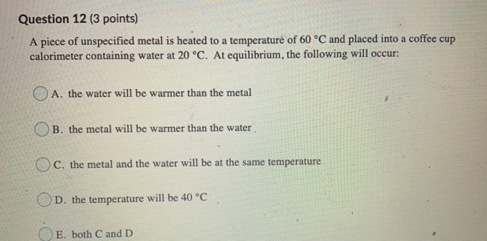 Solved Which of the following is an endothermic process? O | Chegg.com