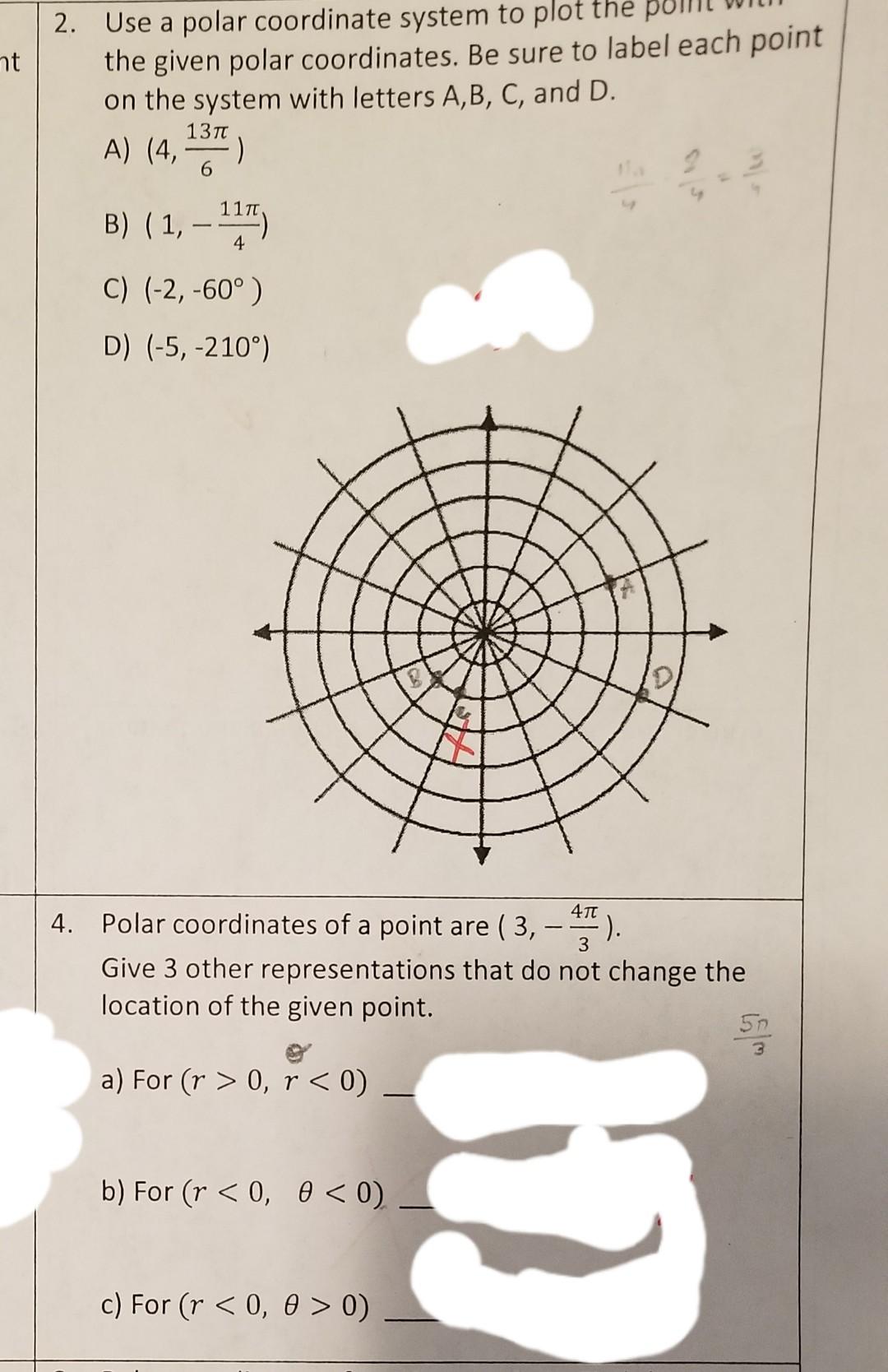 Solved Use A Polar Coordinate System To Plot The Point With | Chegg.com