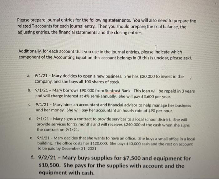 Solved] Please provide finanical accounting journal entries using