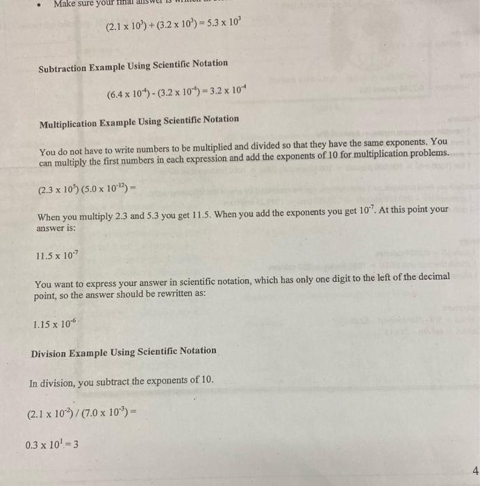 Solved Scientific Notation Scientific Notation Is a way to | Chegg.com