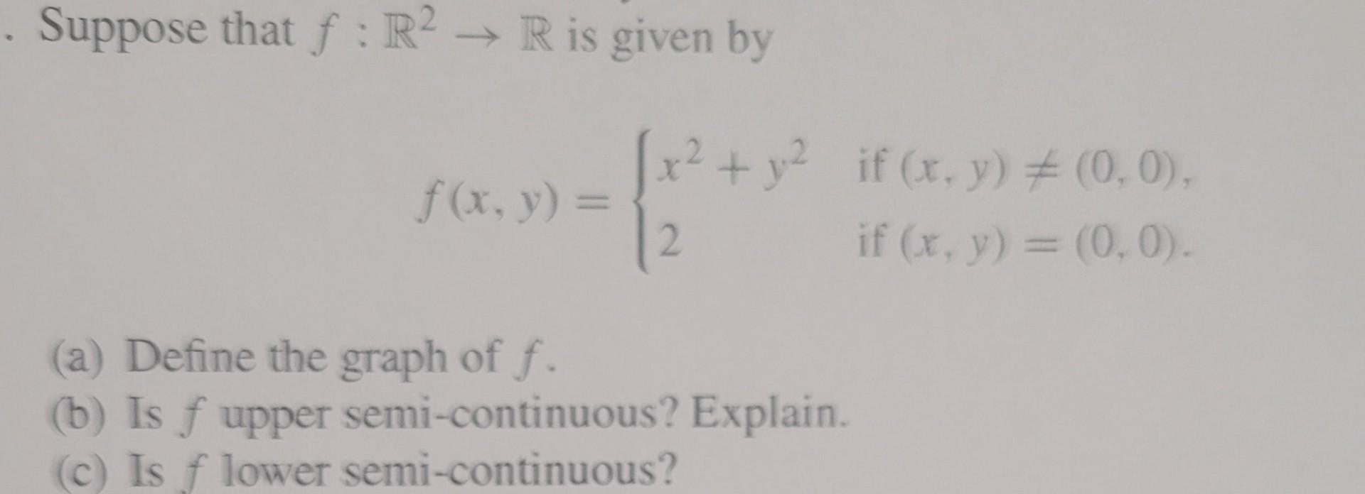 Solved Suppose That F R2 → Ris Given By F X Y X2 Y2