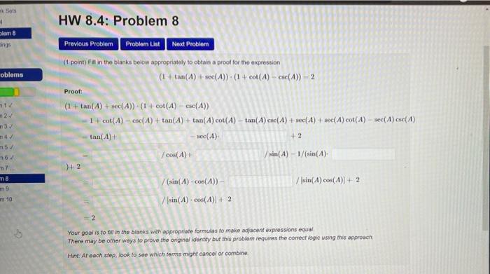 Solved (1 point) Fil in the blanks below appropriately to | Chegg.com