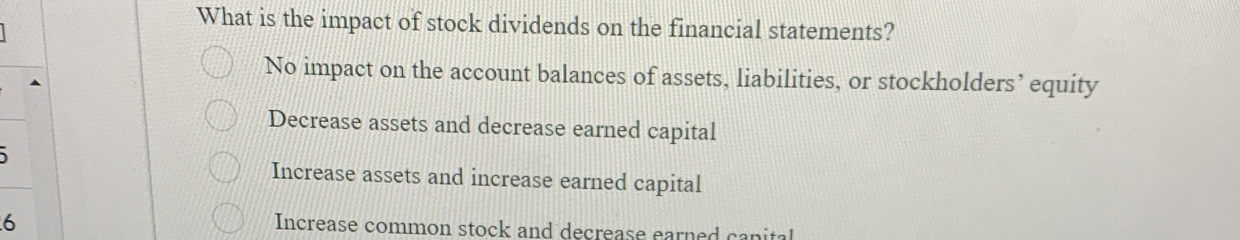 Solved What is the impact of stock dividends on the | Chegg.com