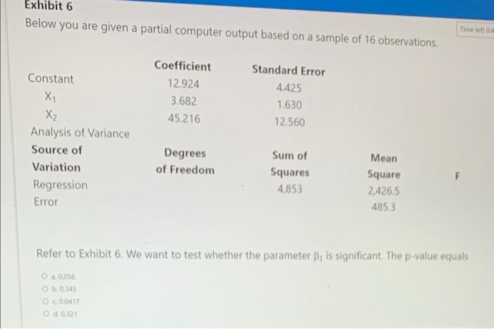 Solved Exhibit 6 Below You Are Given A Partial Computer | Chegg.com