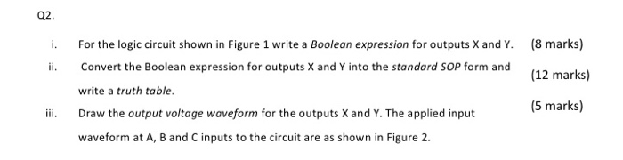 Solved Q2. i. ii. For the logic circuit shown in Figure 1 | Chegg.com