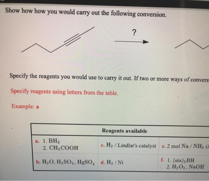 Solved Show how how you would carry out the following | Chegg.com
